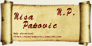 Miša Papović vizit kartica